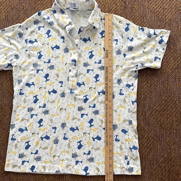 Vintage Leon Levin Polo Top with Fish size M - Picture 7 of 9